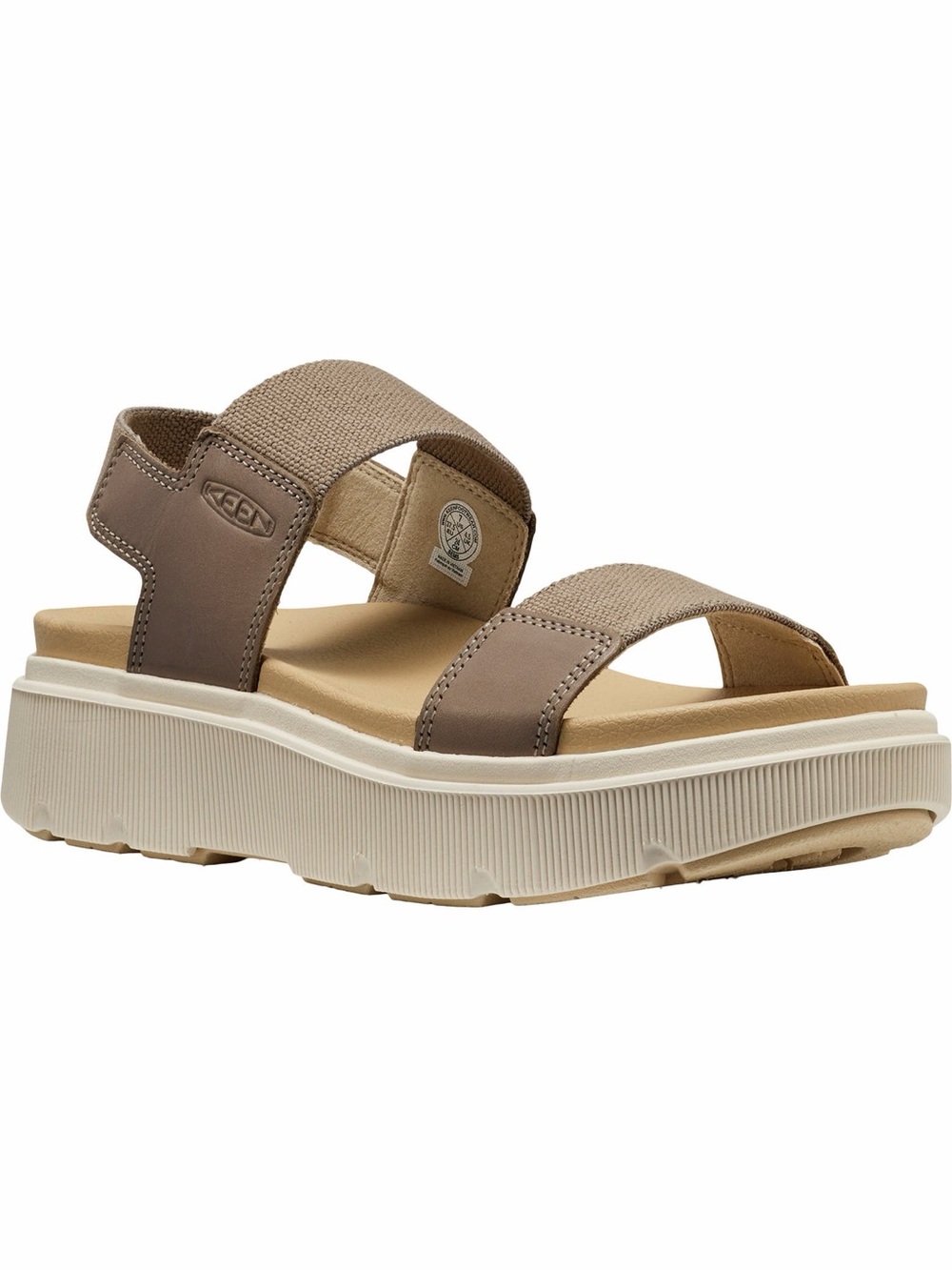 Keen Women's Taupe and Cream Platform Strappy Sandal